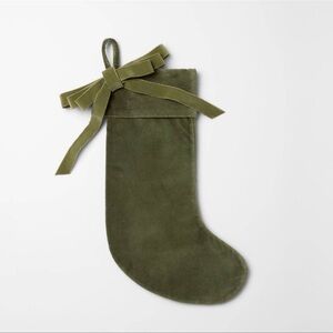Velvet Bow Christmas Stocking Green - Threshold™ designed with Studio McGee